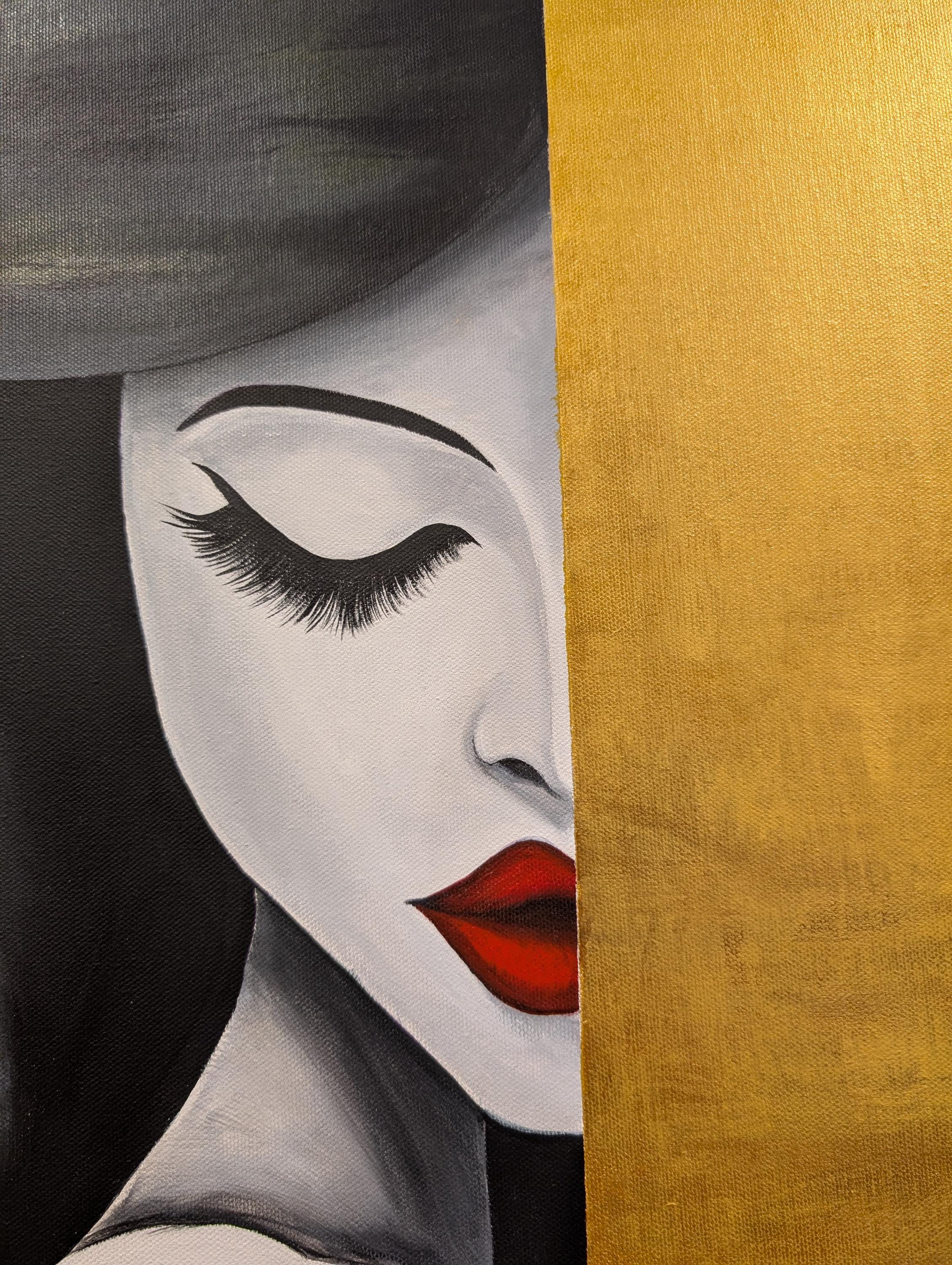 Chic Silhouette Art with Gold Accent  8