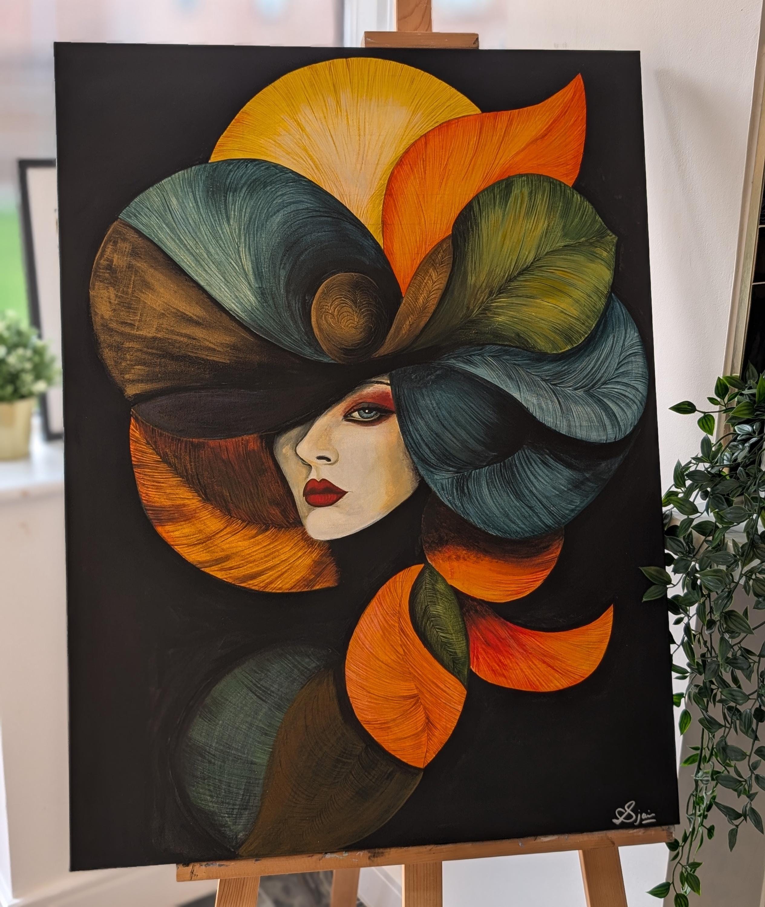 Vibrant Abstract Portrait on Canvas