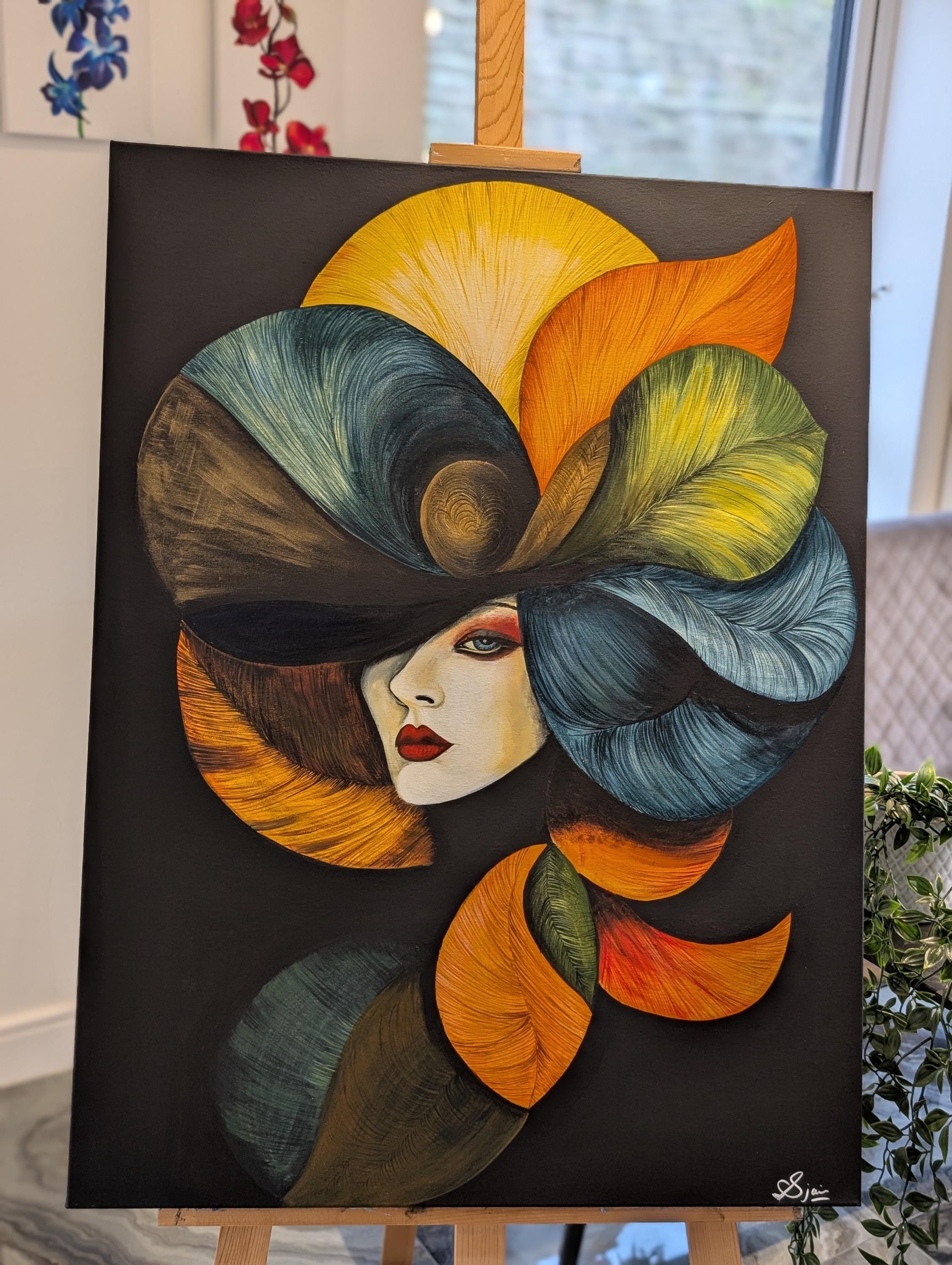 Vibrant Abstract Portrait on Canvas 2