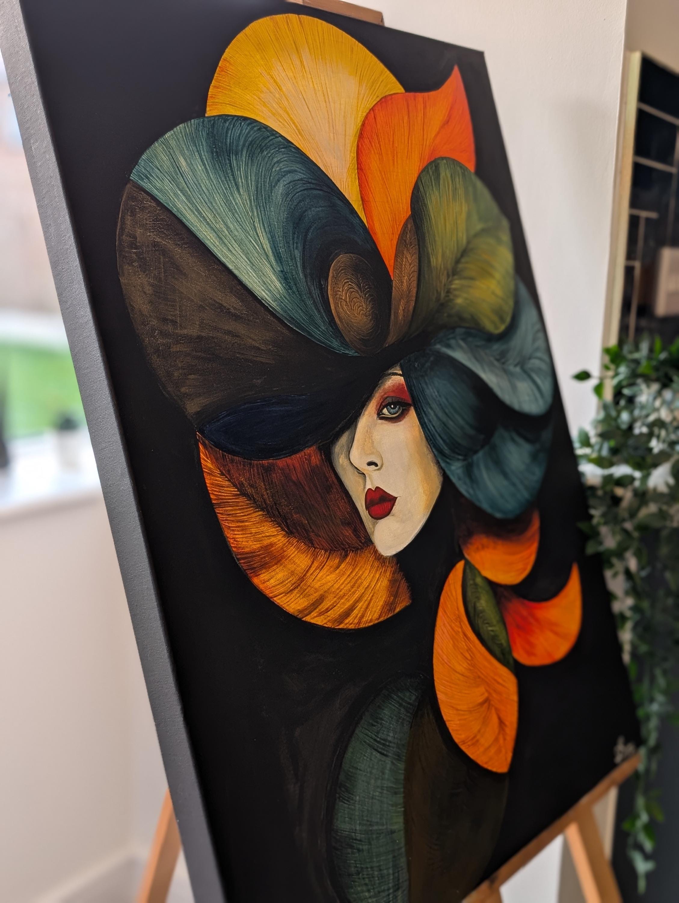 Vibrant Abstract Portrait on Canvas 3