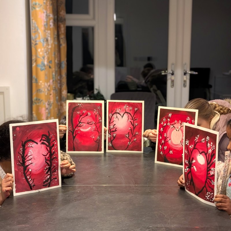 Cherry Blossom Moon Paintings