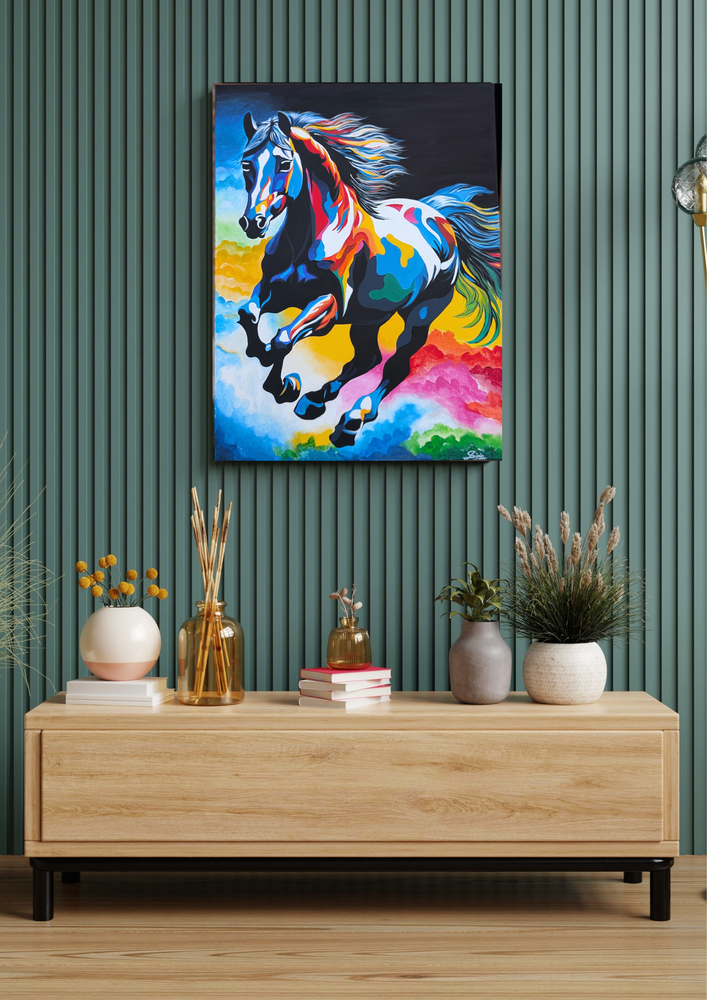 Vibrant Horse Pop Art Canvas 2