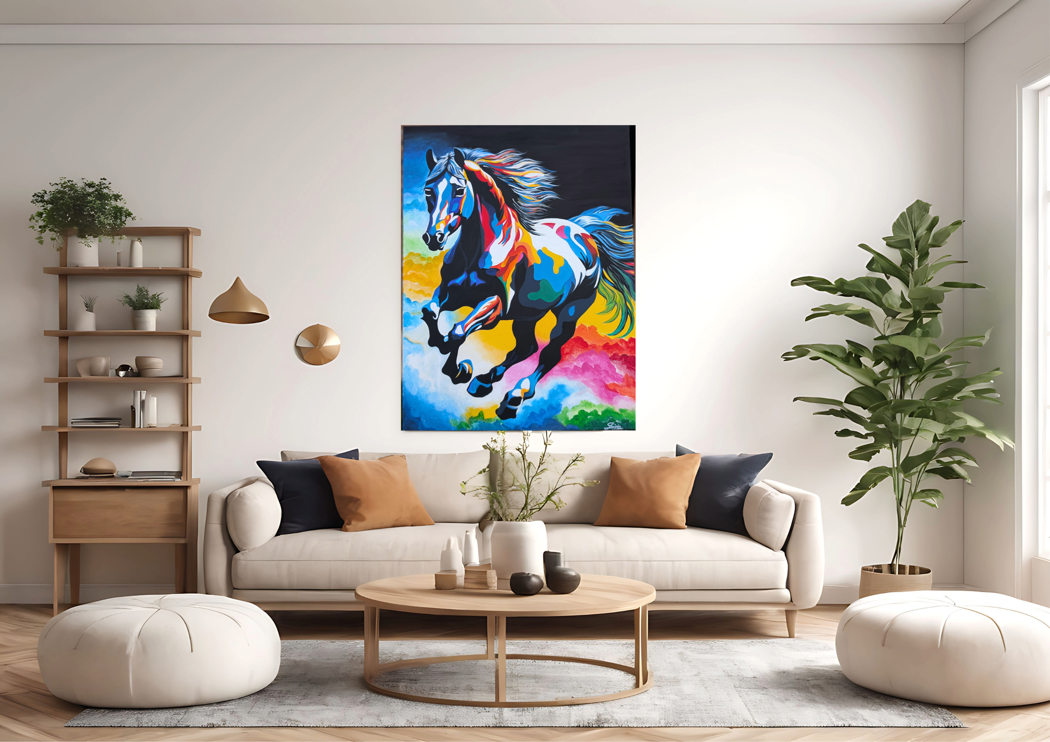 Vibrant Horse Pop Art Canvas 3