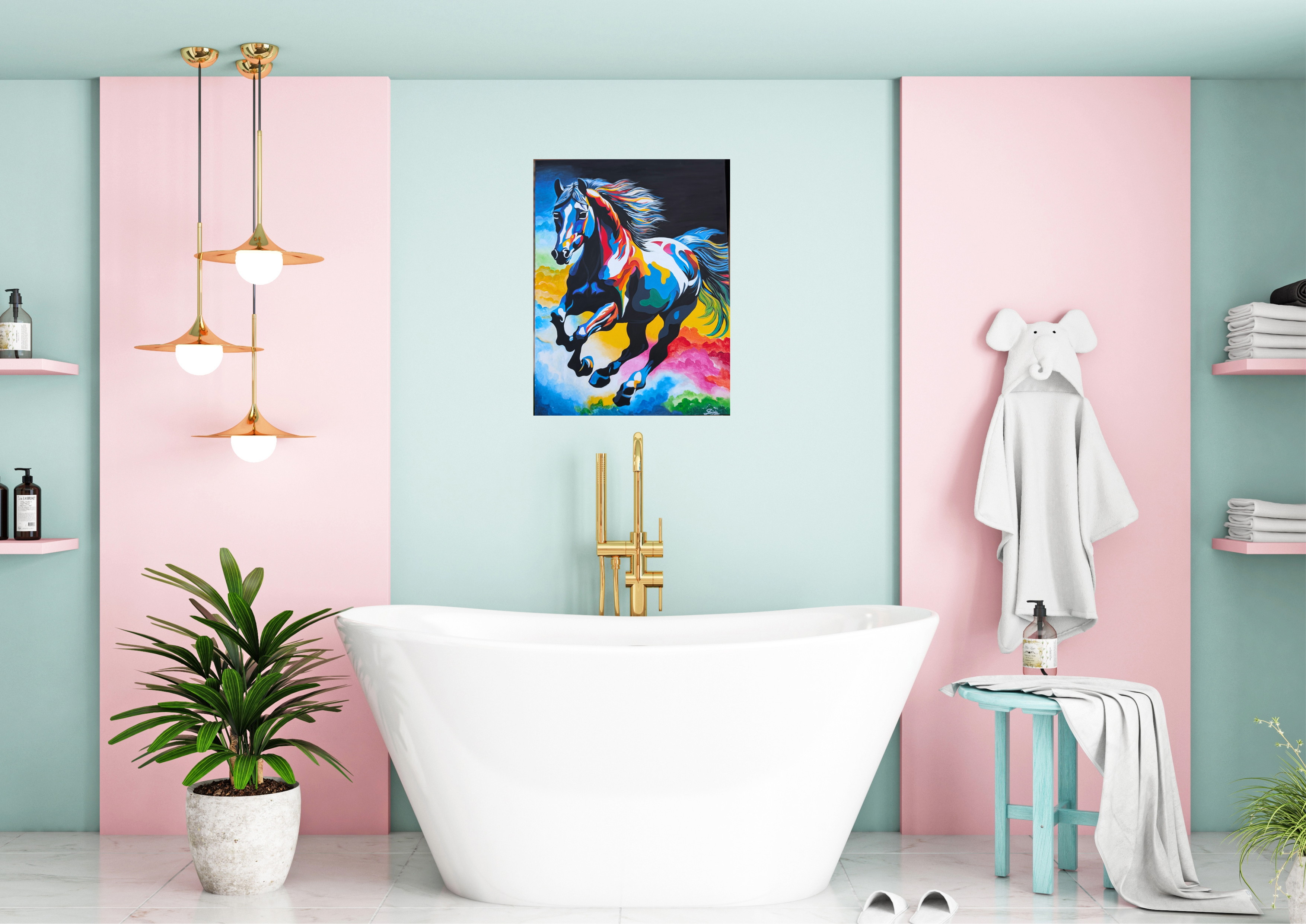 Vibrant Horse Pop Art Canvas 5