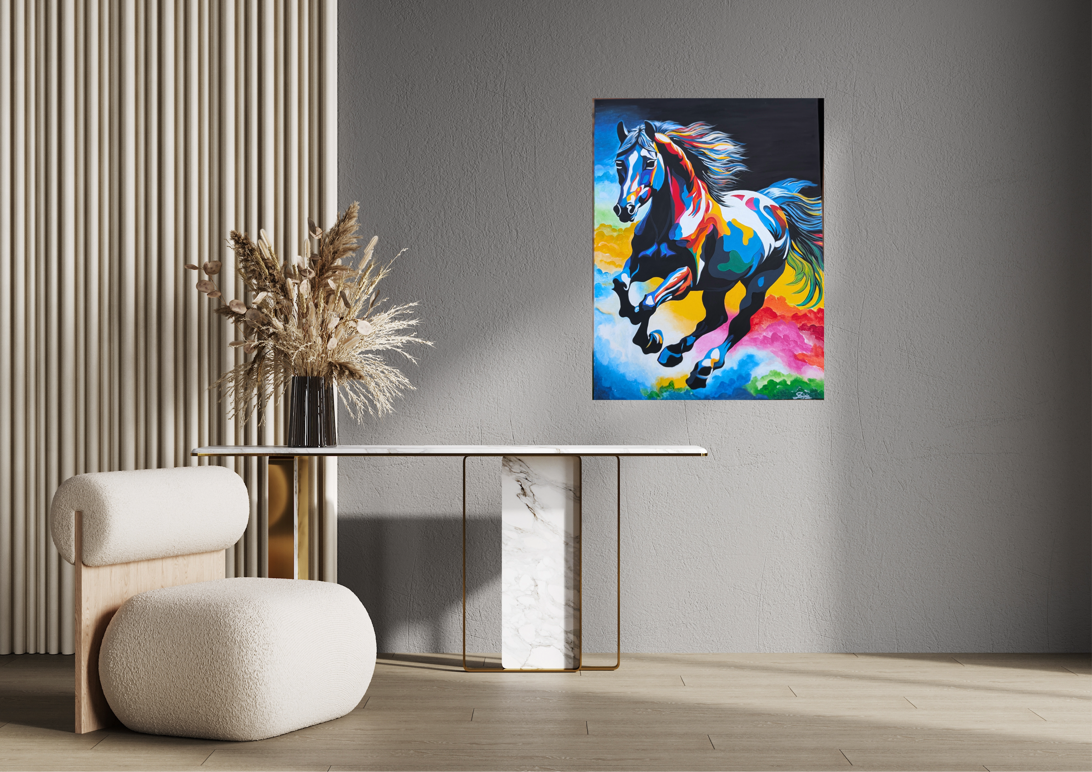 Vibrant Horse Pop Art Canvas 6